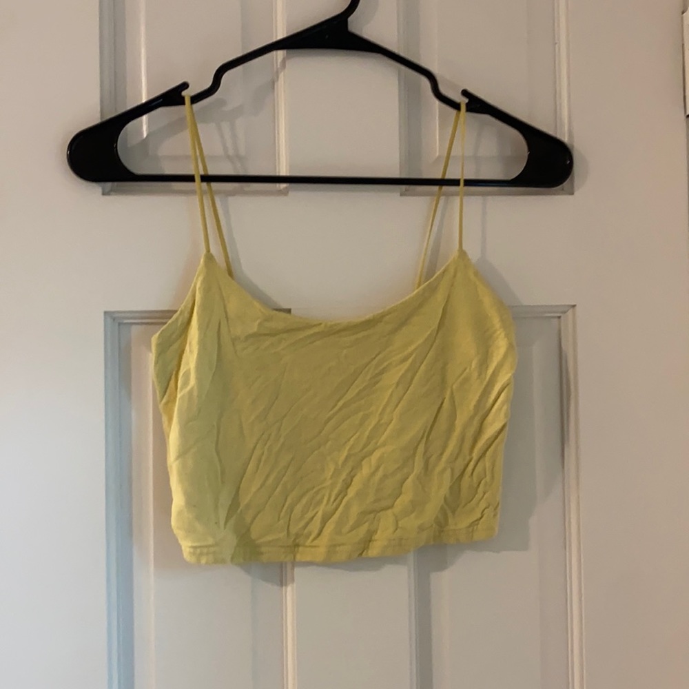 Pacsun basics yellow strap tank top